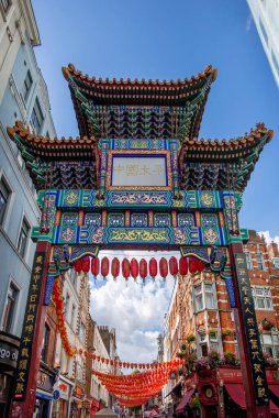 Çin Mahallesi, Londra 'da kırmızı Çin fenerleri.