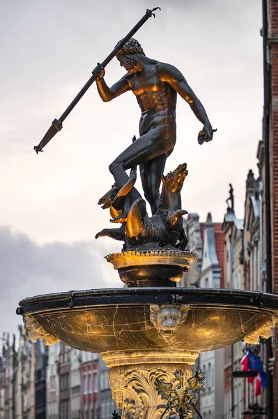Neptune Fountain Gdansk Poland — Stock Photo, Image