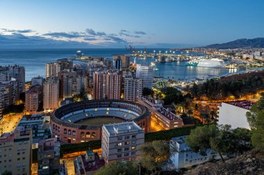Malaga, İspanya - Şehrin manzarası.