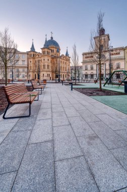 Lodz şehri - Özgürlük Meydanı manzarası.