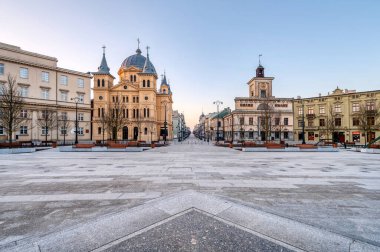 Lodz şehri - Özgürlük Meydanı manzarası.