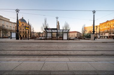 Lodz şehri - Özgürlük Meydanı manzarası.