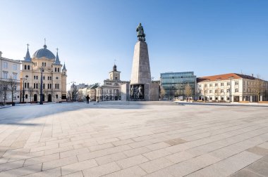 Lodz şehri - Özgürlük Meydanı manzarası.