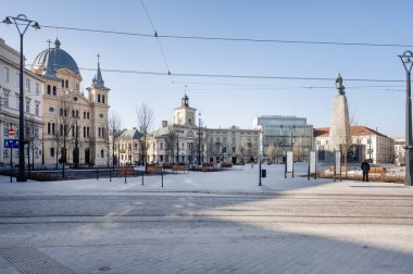 Lodz şehri - Özgürlük Meydanı manzarası.