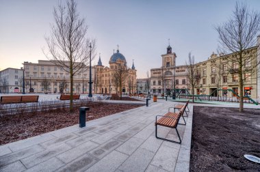 Lodz şehri - Özgürlük Meydanı manzarası.