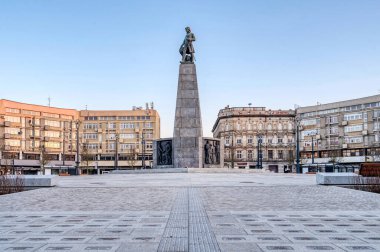 Lodz şehri - Özgürlük Meydanı manzarası.