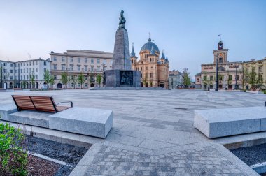 Lodz şehri - Özgürlük Meydanı manzarası.