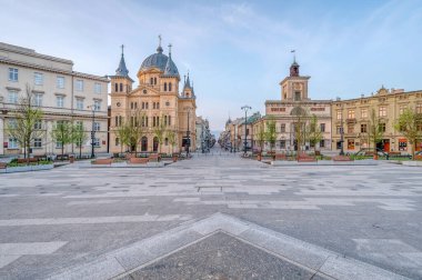 Lodz şehri - Özgürlük Meydanı manzarası.