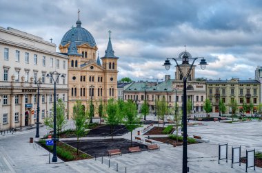 Lodz şehri - Özgürlük Meydanı manzarası.