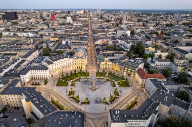 Lodz şehri - Özgürlük Meydanı manzarası.