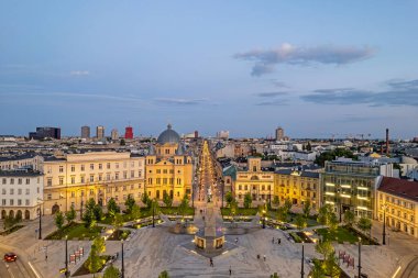 Lodz şehri - Özgürlük Meydanı manzarası.