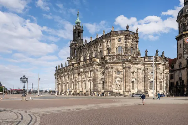 stock image Dresden Cathedral on Theaterplatz, Germany