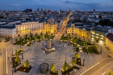 Lodz şehri - Özgürlük Meydanı manzarası.