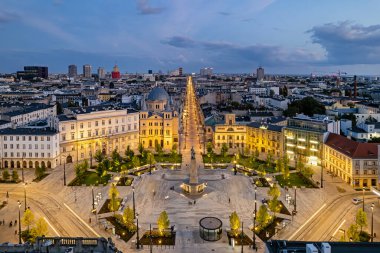 Lodz şehri - Özgürlük Meydanı manzarası.