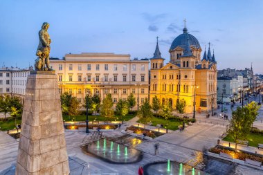 Özgürlük Meydanı 'nın D-view şehri. Lodz, Polonya.