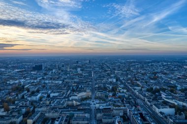 Lodz şehri, Özgürlük Meydanı manzarası. Lodz, Polonya.