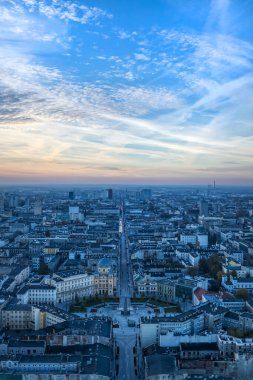 Lodz şehri, Özgürlük Meydanı manzarası. Lodz, Polonya.