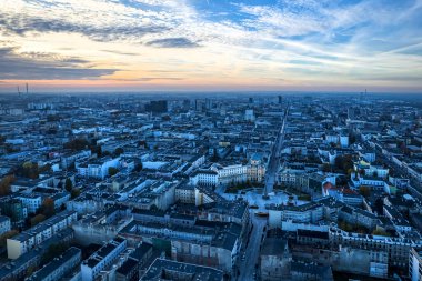 Lodz şehri, Özgürlük Meydanı manzarası. Lodz, Polonya.