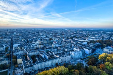 Lodz şehri, Özgürlük Meydanı manzarası. Lodz, Polonya.