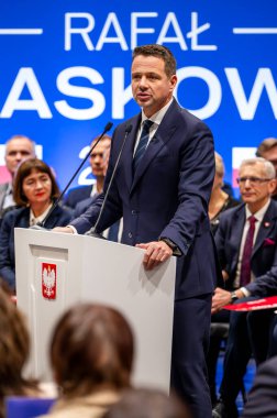 Mayor of Warsaw Rafal Trzaskowski. Candidate for president. Pabianice, December 20, 2024, Poland clipart