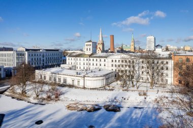 Polonya 'nın Lodz şehrinde. Beyaz Fabrika Görünümü.