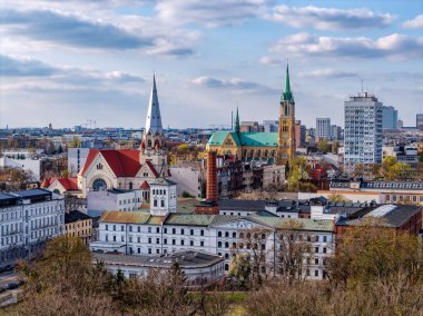 Polonya 'nın Lodz şehrinde. Beyaz Fabrika Görünümü.