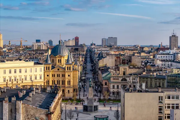 Lodz şehri, Özgürlük Meydanı manzarası. Lodz, Polonya.