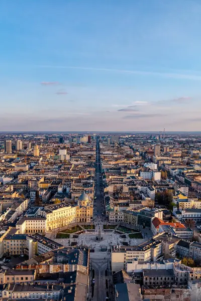 Lodz şehri, Özgürlük Meydanı manzarası. Lodz, Polonya.
