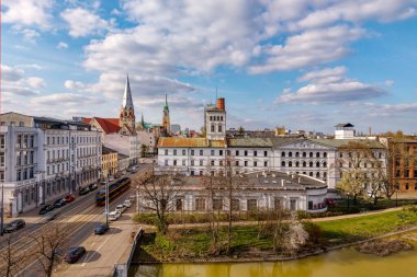 Polonya 'nın Lodz şehrinde. Beyaz Fabrika Görünümü.