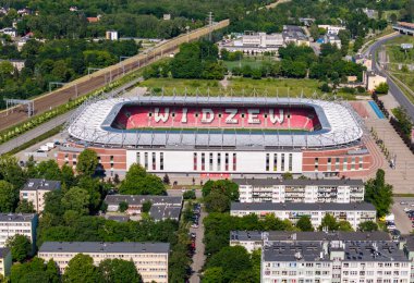 Belediye Stadyumu, Lodz, Polonya. 14 Haziran 2019, Lodz, Polonya Futbol Stadyumu