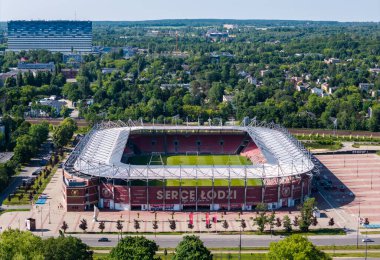 Belediye Stadyumu, Lodz, Polonya. 14 Haziran 2019, Lodz, Polonya Futbol Stadyumu