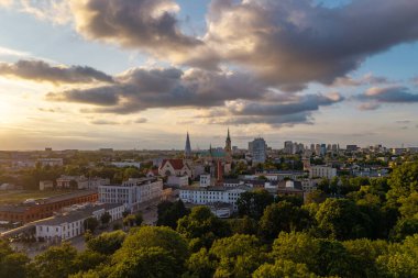 Polonya 'nın Lodz şehrinde. Beyaz Fabrika Görünümü.