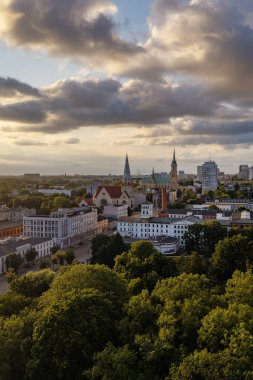 Polonya 'nın Lodz şehrinde. Beyaz Fabrika Görünümü.