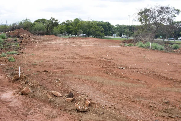 Teren Oczyszczony Pod Budowę Nowej Drogi Północno Zachodniej Części Brazylii — Zdjęcie stockowe