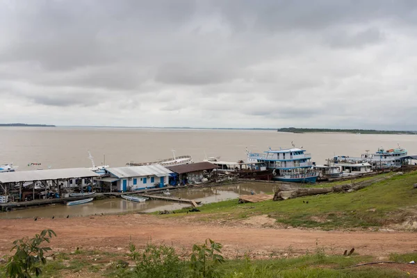 Manacapuru Amazonas Brazil November 2022 Boats Docked Solimoes Amazon River — Stock Photo, Image
