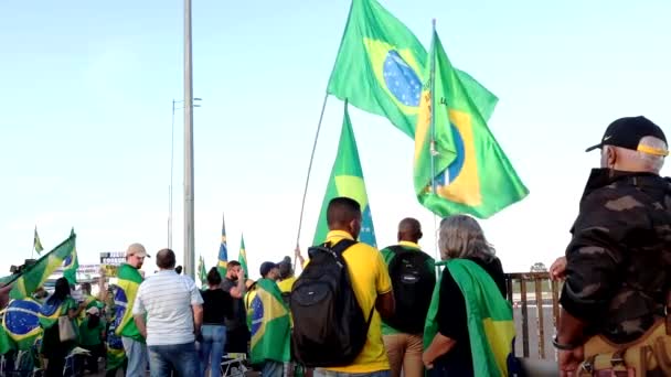 Μπραζίλια Βραζιλία Νοεμβρίου 2022 Χιλιάδες Διαδηλωτές Από Όλη Βραζιλία Κατεβαίνουν — Αρχείο Βίντεο