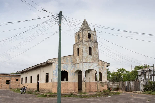 stock image Manacapuru, Amazonas, Brazil November 19 2022 Abandon old Catholic Church in the poor community of Manacapuru 