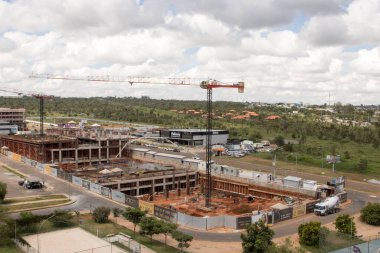 Brasilia, DF Brazil, February 16 Aerial view of Construction of a new concept of Apartment building and Mall Combined called Union 511 Residence Mall in the Northwest Section of Brasilia