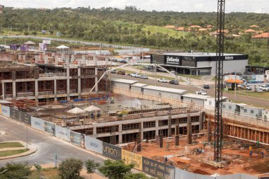 Brasilia, DF Brazil, February 16 Aerial view of Construction of a new concept of Apartment building and Mall Combined called Union 511 Residence Mall in the Northwest Section of Brasilia