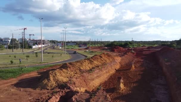 Brasilia Brasilien Februari 2023 Flygfoto Över New Road Construction Nordvästra — Stockvideo