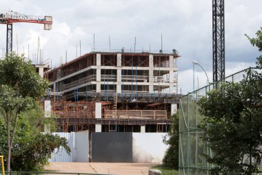 Brasilia, Brezilya 14 Nisan 2023 Kuzeybatı Brasilia 'da Yeni Ticari ve Apartman İnşaatı, diğer adıyla Setor Noroeste 