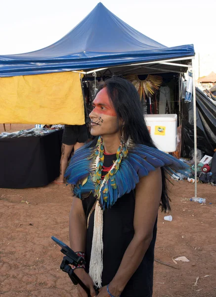 Brasilia Brasilien Juni 2023 Indianer Från Olika Stammar Från Hela — Stockfoto