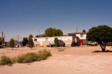 El Paso, Teksas, 23 Temmuz 2010 Güneydoğu El Paso, Teksas 'ta Ciudad Juarez' de Meksika sınırına yakın Koloniler için ayrılmış olan Mobile Home 'daki fakirhaneler.