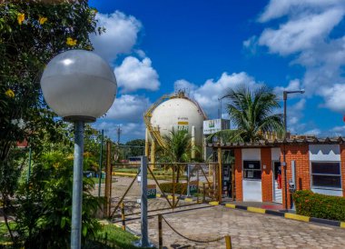 Belem, Para, Brezilya, 14 Ekim 2013 Belem 'deki Miramar Liman Terminalindeki Petrobas ofisine giriş