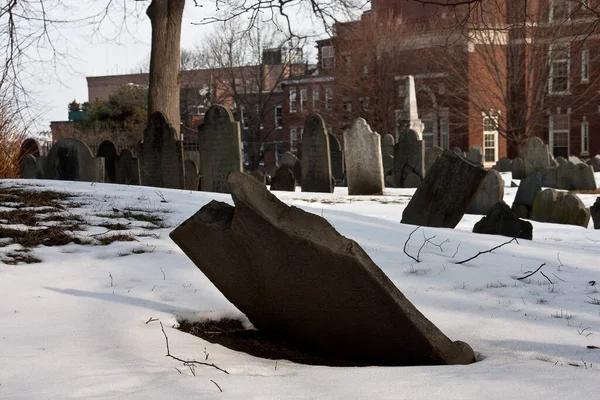 Бостон Штат Массачусетс Сша Січня 2010 Історичне Кладовище Або Поховальні — стокове фото