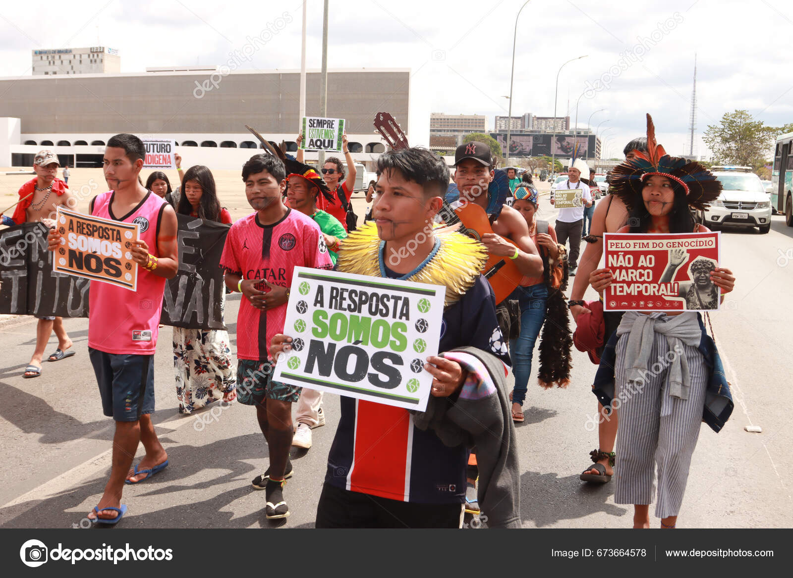Brasilia Brazil August 2023 Indigenous Indians Different Parts Brazil
