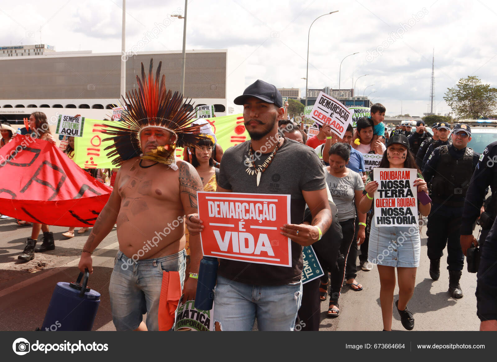 Brasilia Brazil August 2023 Indigenous Indians Different Parts Brazil