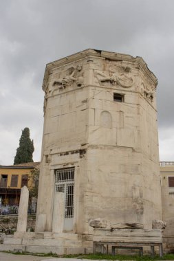 Atina, Yunanistan 'daki Plaka mahallesi yakınlarındaki Roma Agora' daki Antik Harabeler