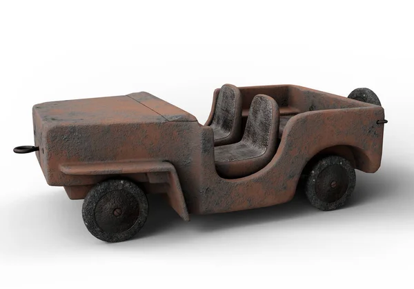 Vintage Metal Toy Car Ilustración Archivo Con Ruta Recorte — Foto de Stock