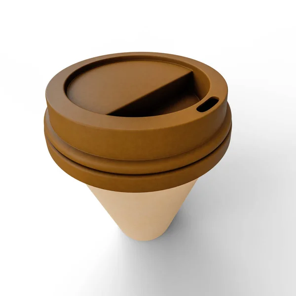 Paper Coffee Cup White Background Illustration File Clipping Path — Stock Photo, Image